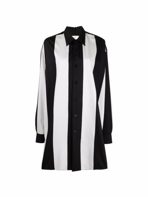 vertical-stripe shirt dress