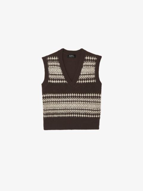 A.P.C. JACQUARD SLEEVELESS SWEATER