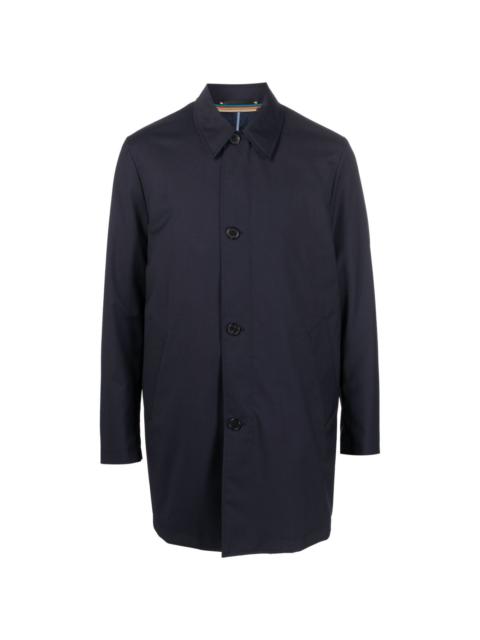 classic-collar cotton trench-coat