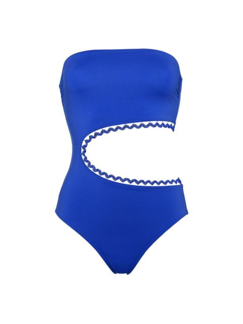 Dancing one-piece bustier swimsuit