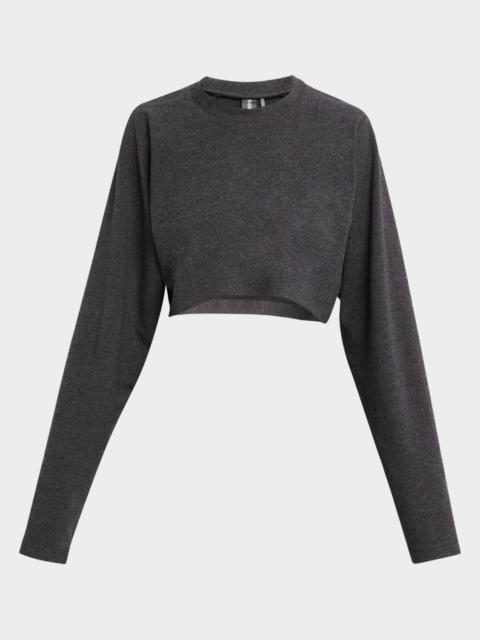 NORMA KAMALI Oversized Raglan-Sleeve Cropped Top