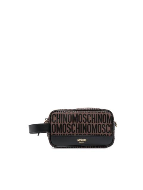 Moschino logo-jacquard motif makeup bag
