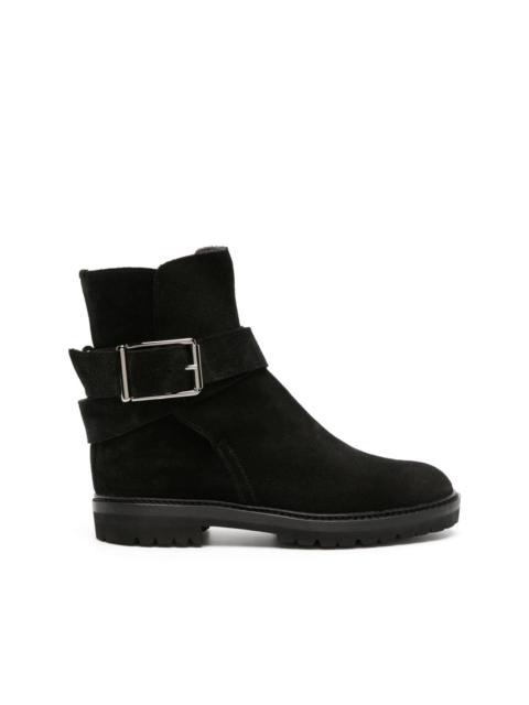 buckle-detail suede ankle boots