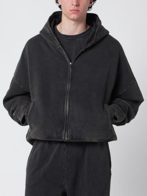 entire studios Washed black cotton zip-up hoodie