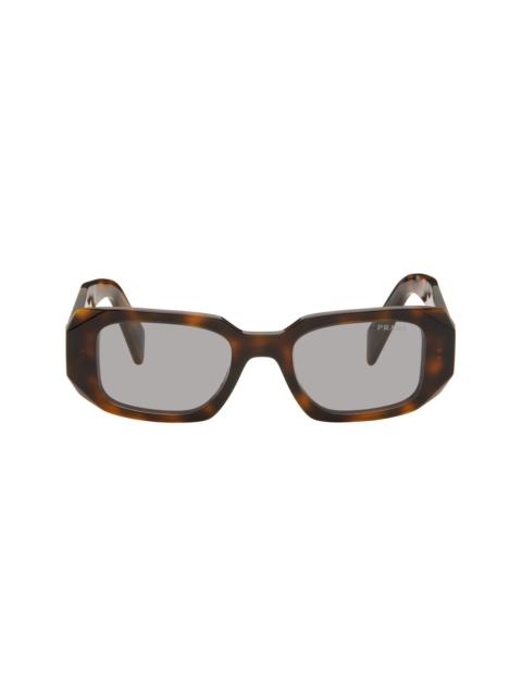 Prada Brown Symbole Rectangular Sunglasses