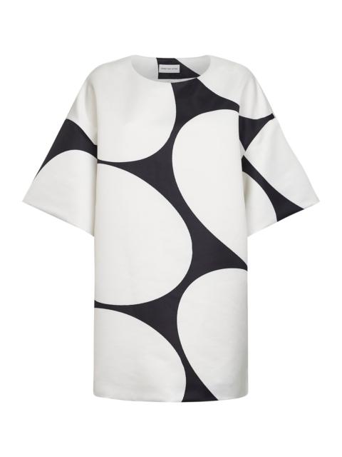 Dries Van Noten Black duchess Oversized Ellipses-printed minidress
