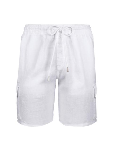 Vilebrequin Men Linen Bermuda Shorts Cargo Pockets