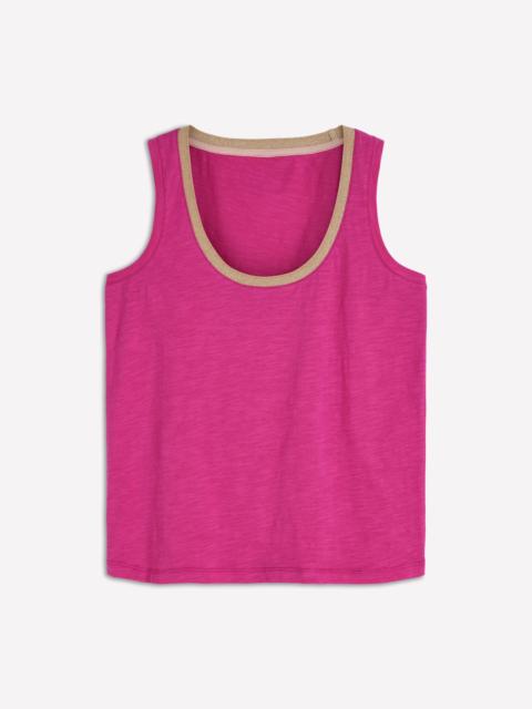 BODEN Metallic Trim Scoop Neck Vest-Cosmos Pink