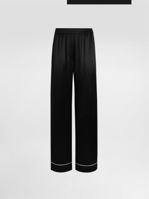 Dolce & Gabbana Silk pajama pants with contrasting piping