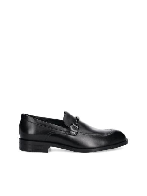 BOSS metal-bar leather loafers
