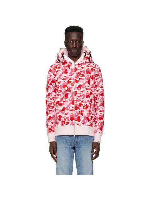 【A BATHING APE】ABC CAMO SHARK FULL ZIP HOODIE ピンク 2XL BAPE: Pink ABC Camo Shark Full Zip Hoodie | SSENSE
