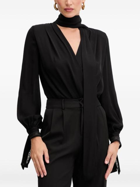 ELISABETTA FRANCHI tie-neck long-sleeve top