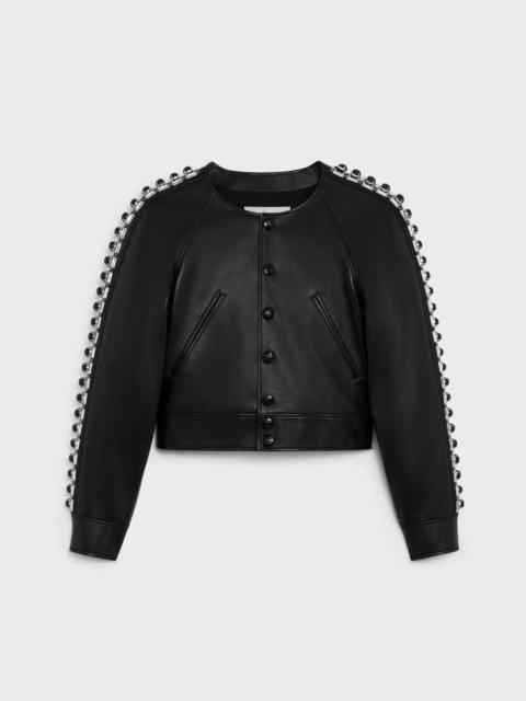 embroidered blouson jacket in soft lambskin