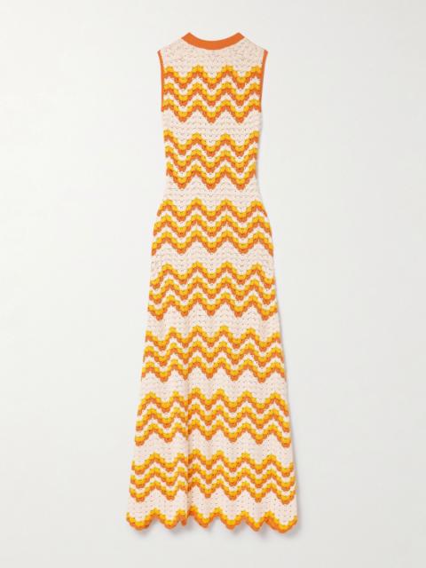 ESCVDO Huayna crocheted organic cotton maxi dress Ecru