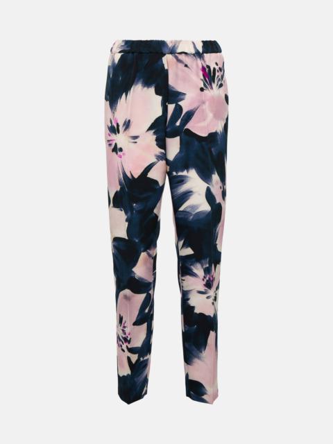 Floral high-rise slim pants