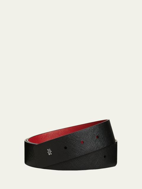 Men's Reversible Saffiano Leather Belt Strap