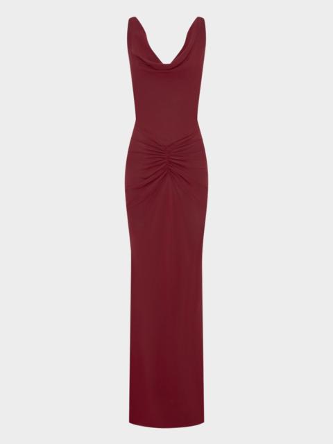 NICHOLAS Calia Cutout Cowl-Neck Column Gown