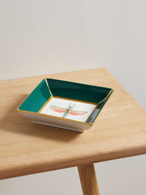 La DoubleJ Gold-plated porcelain trinket tray Green