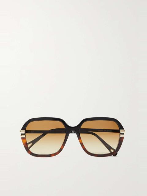Chloé West round-frame tortoiseshell recycled-acetate sunglasses