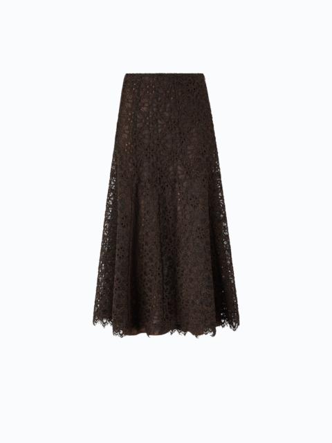 PINKO FLARED MIDI SKIRT IN CORDED LACE