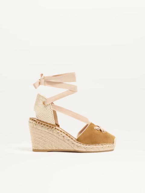 Valentino RESORT WEDGE IN SPLIT LEATHER 75MM