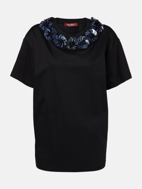 Max Mara Gennaio embellished jersey top