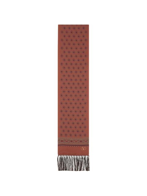 Valentino Burgundy Fringe Scarf