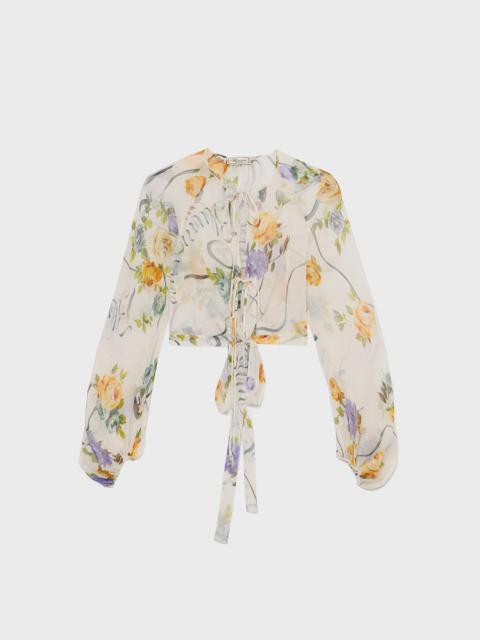 Blumarine PRINTED CREPONNE BLOUSE
