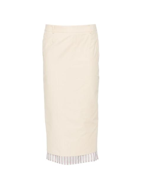 THE ATTICO striped-hem midi skirt