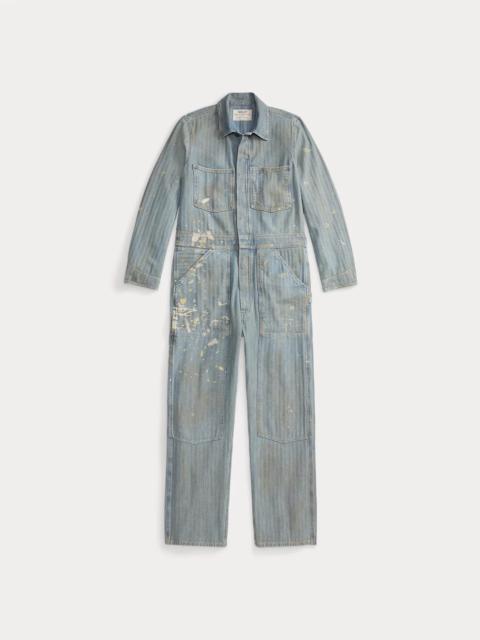 RRL by Ralph Lauren Distressed Indigo Herringbone Coverall