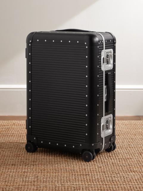 Bank Spinner 68cm Leather-Trimmed Aluminium Suitcase Black