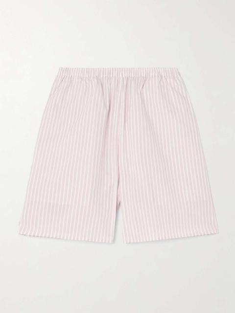 DEIJI STUDIOS Striped organic cotton shorts White