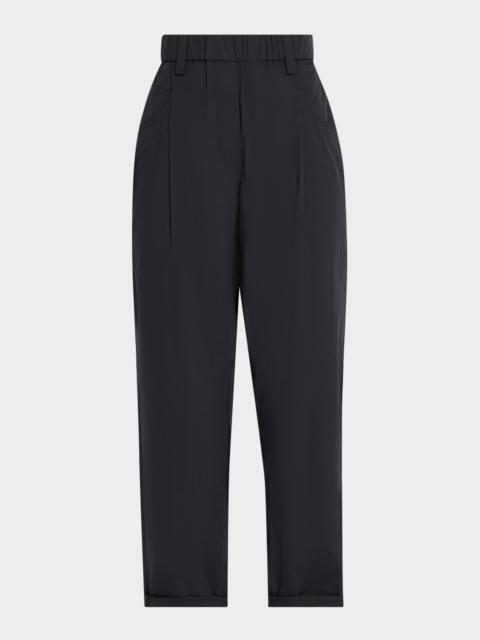 Brunello Cucinelli Tapered Lightweight Poplin Crop Pants