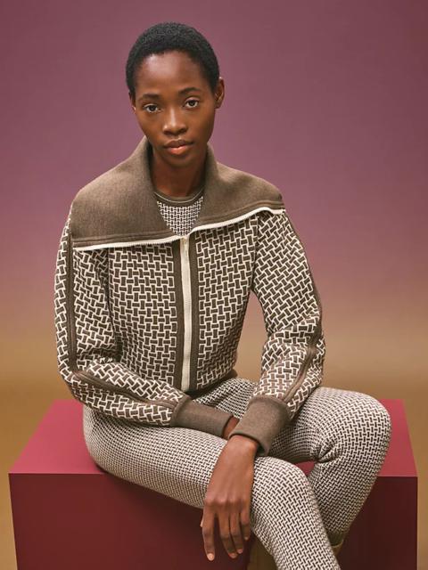 Hermès "Mosaique" knitted zip jacket