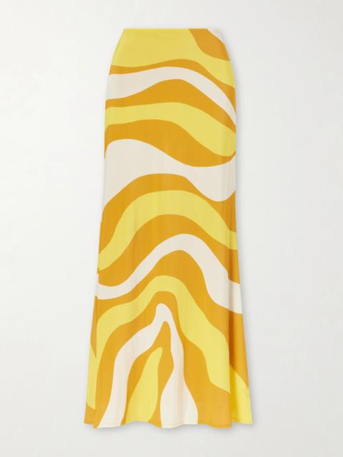 CALA de la CRUZ Halia Printed Jersey Midi Skirt