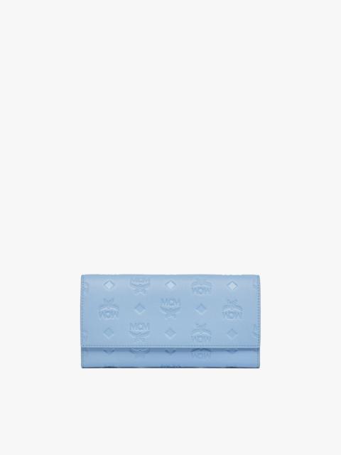 MCM Aren Continental Wallet in Embossed Monogram Leather