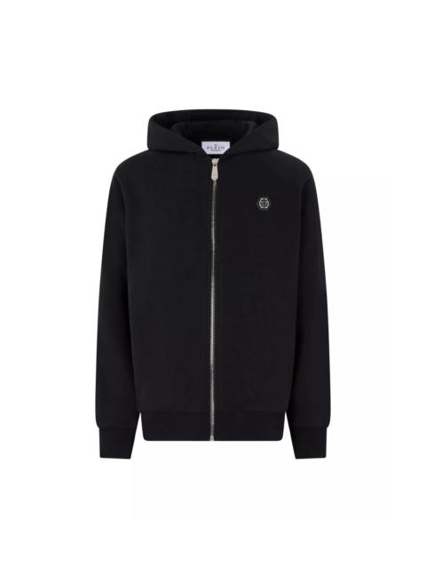 PHILIPP PLEIN Hooded Sweatshirt with Logo Plaque