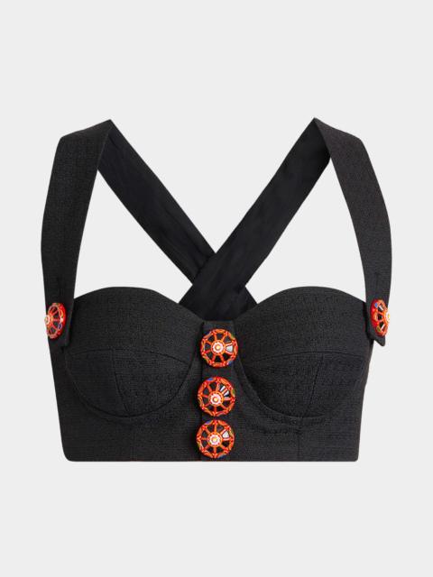 Dolce & Gabbana Carretto-Button Crop Bustier Top