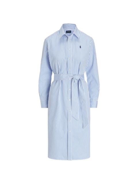 Polo Ralph Lauren striped-pattern belted midi dress