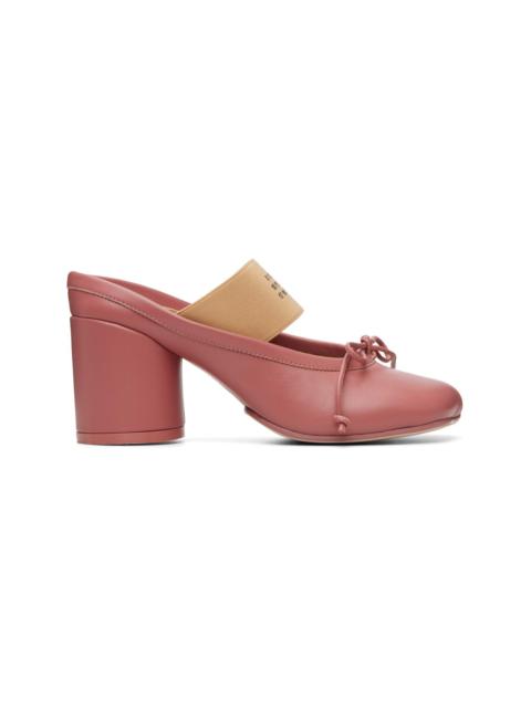 MM6 Maison Margiela Pink Anatomic Numeric Mule Heels