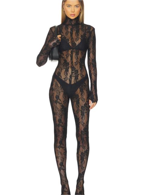 NORMA KAMALI Long Sleeve Slim Fit Turtleneck Catsuit