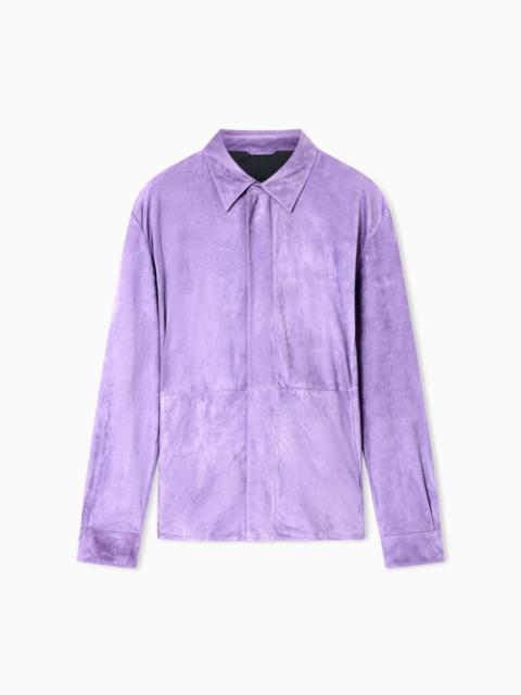 GIORGIO ARMANI ASV LAMBSKIN SUEDE SHIRT JACKET
