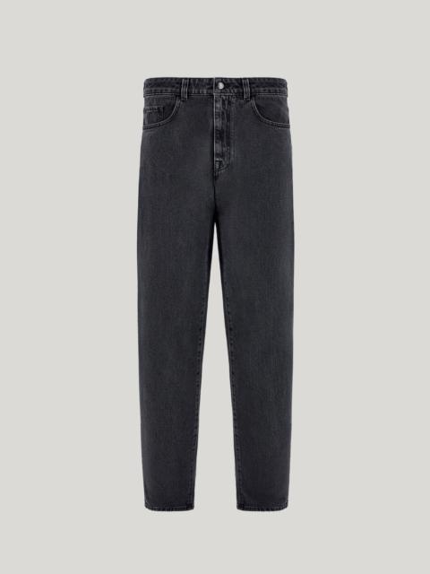 Canali BLACK COTTON DENIM REGULAR-FIT JEANS