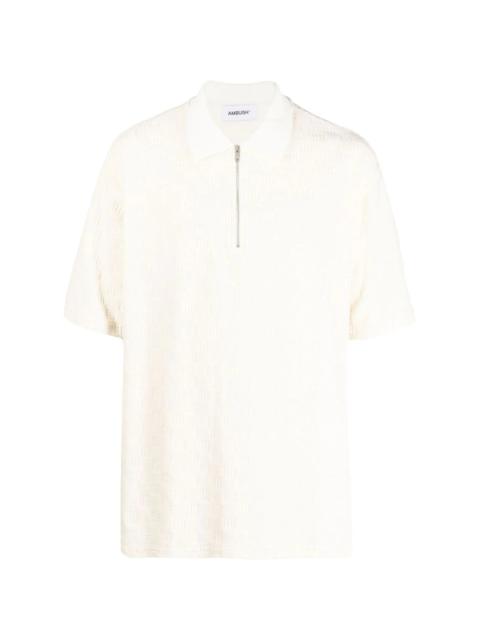 monogram-textured polo shirt