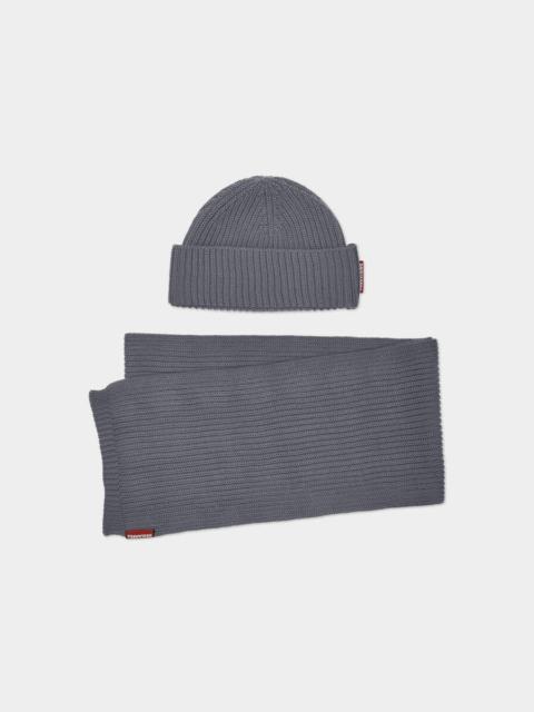 DSQUARED2 KNIT SCARF BEANIE GIFT BOX