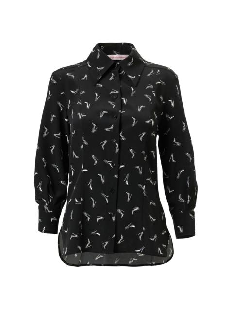 CAROLINA HERRERA Good Girl Shoe Print Crepe Shirt print