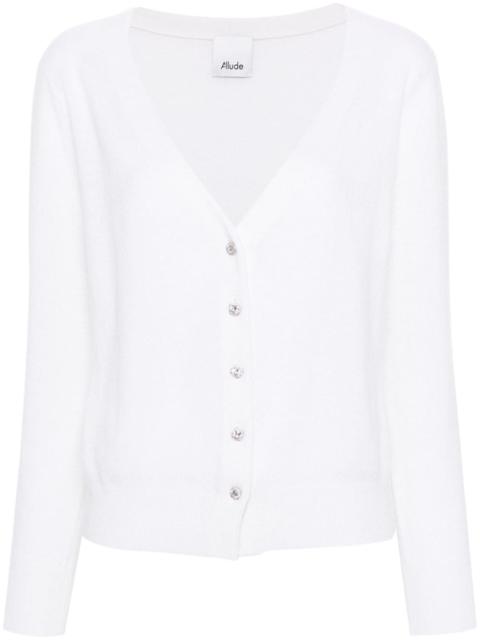 Allude V-neck fine-knit cardigan
