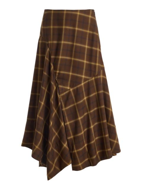 CO Asymmetric Check Plaid Full Skirt