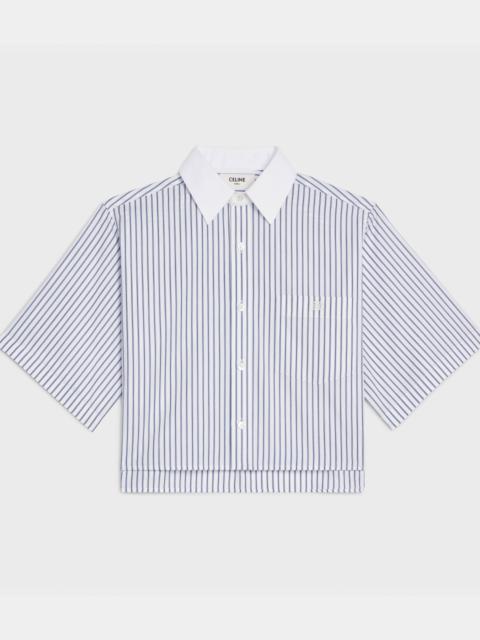CELINE CROPPED SHIRT IN STRIPED COTTON