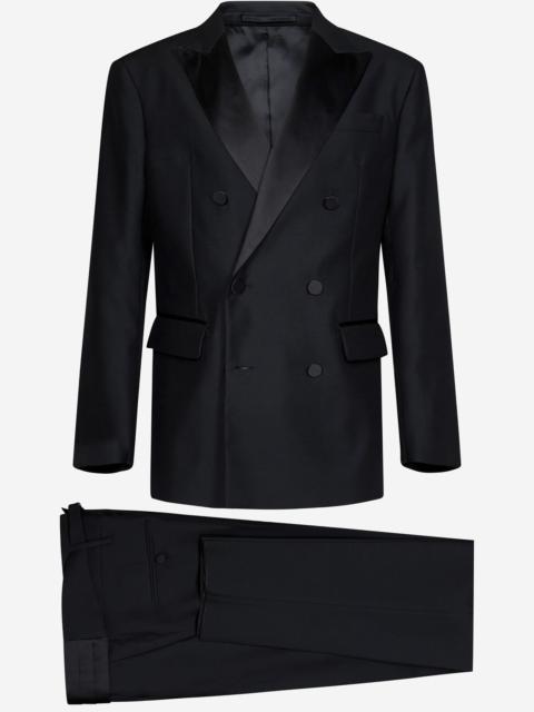 DSQUARED2 Black wool and silk smoking suit